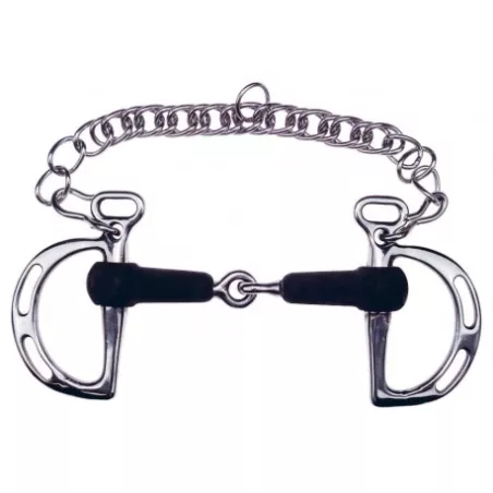 Mors espagnol caoutchouc à passes